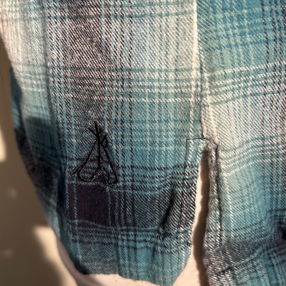 Pendleton Teal White Plaid Button Down 100% Cotto… - image 5